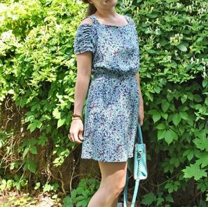 Funktional Floral print dress w strappy shoulders